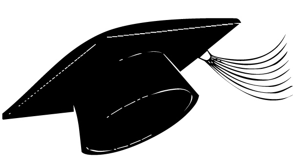 graduation hat clipart black - photo #13